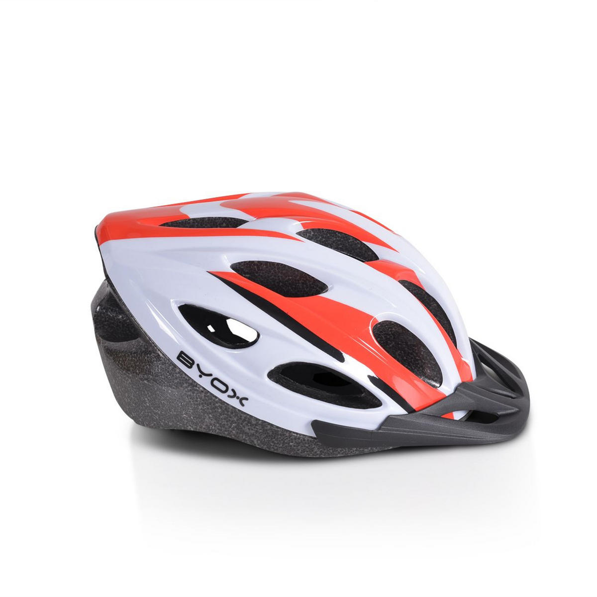KINDERHELM Y02 rot Größe L 58-62 cm, 17 Löcher, LED-Licht, EPS + PVC-Schale, einstellbar - Rot, Kunststoff (24/30cm)
