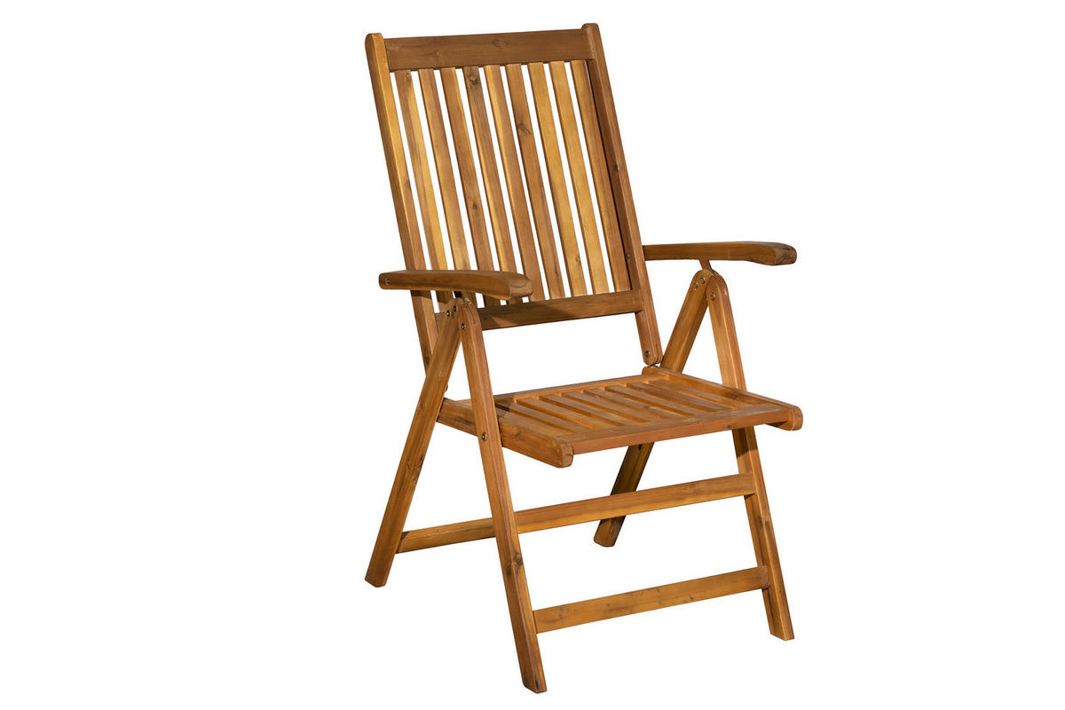 SITZGRUPPE Akana mit 4 Stühlen und 1 Tisch - 135x80 cm - Akazienholz geölt - Naturfarben, Holz - TPFGarden