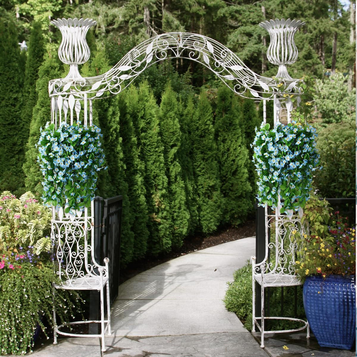 KUNSTBLUME 2 Stück Kunstblumen Veilchen Hängend - Blau, Kunststoff (75cm) - Kaket