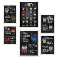 POSTER Set Mit 6 Getränke-Shot Größe A3 & A4 Weißer Rahmen - Weiß, Papier (29.7/1cm) - Nacnic