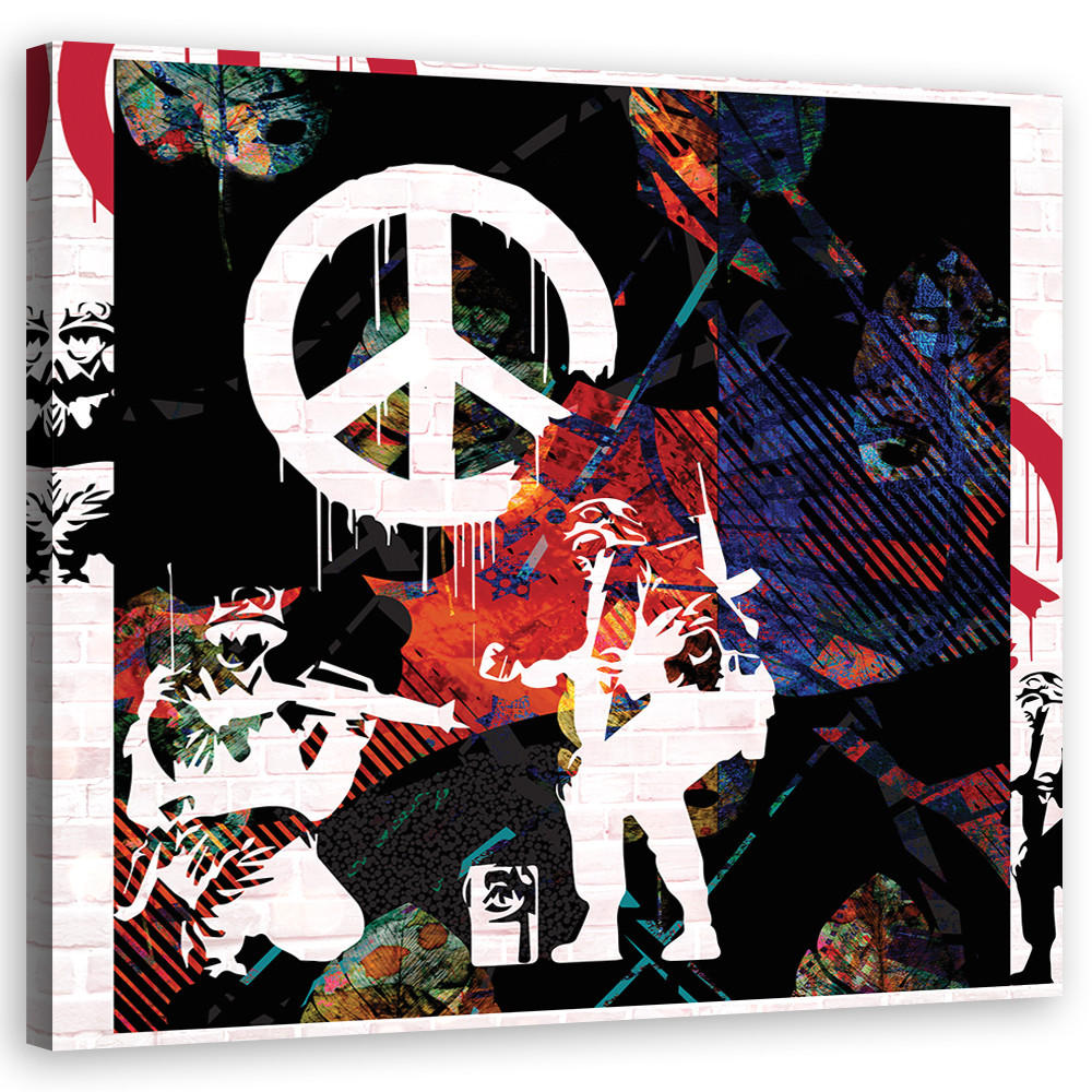 WANDBILD banksy cnd solider - Multicolor, Textil (50/50cm) - Feeby