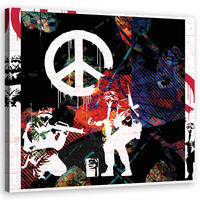 WANDBILD banksy cnd solider - Multicolor, Textil (50/50cm) - Feeby