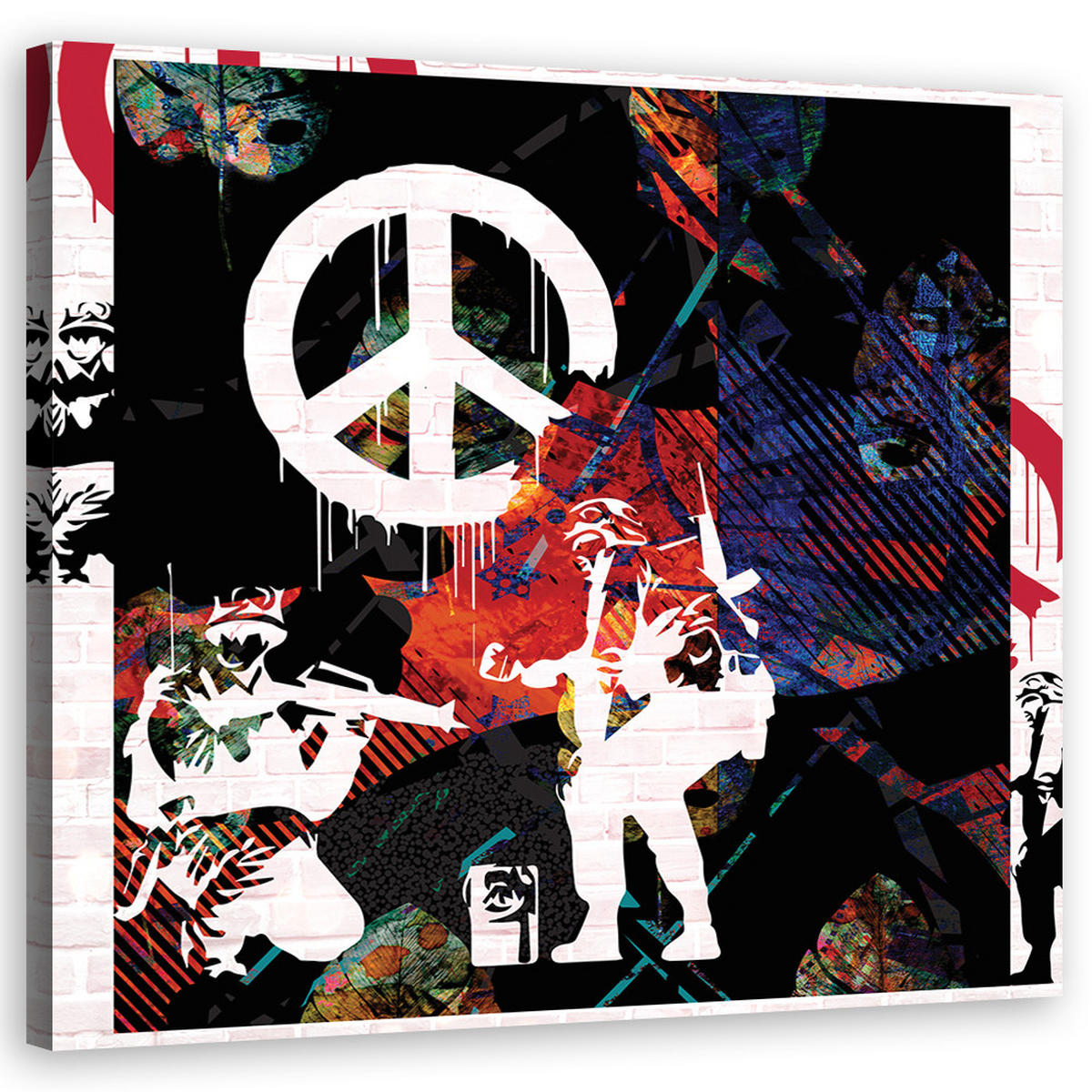 WANDBILD banksy cnd solider - Multicolor, Textil (50/50cm) - Feeby