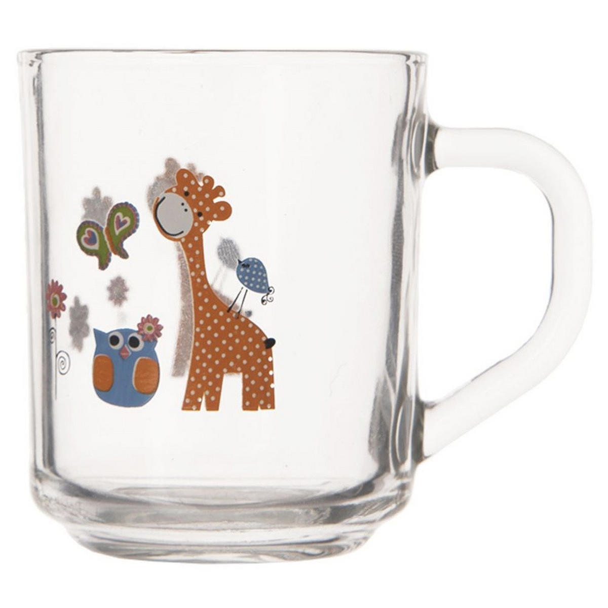 KINDERGLASBECHER GIRAFFE, Glas, klar, 230 ml - Transparent, Glas (0.23L) - Orion 