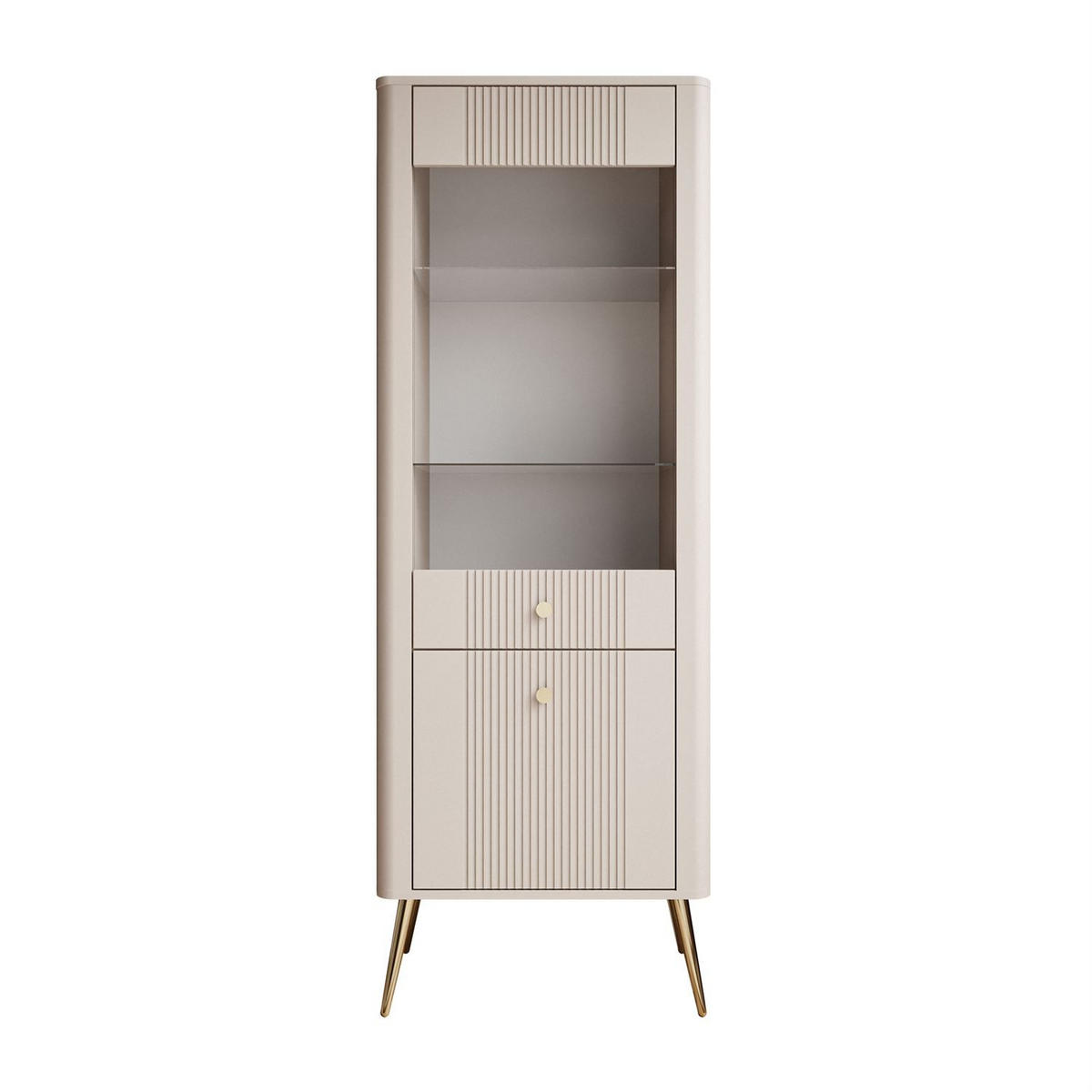 VITRINE ELYSIA KASCHMIR mit LED-Beleuchtung - Kaschmir, Holzwerkstoff (65/180/39cm) - Lookway