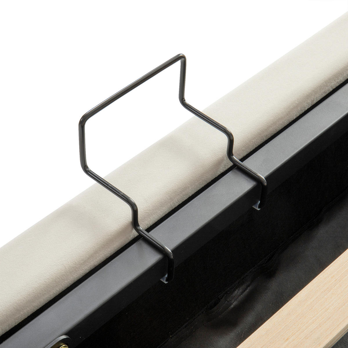 POLSTERBETT 140/200 cm in Beige mit Bettkasten, 3 Schubladen und LED aus Samt - Beige, Holzwerkstoff/Textil - STILVORA