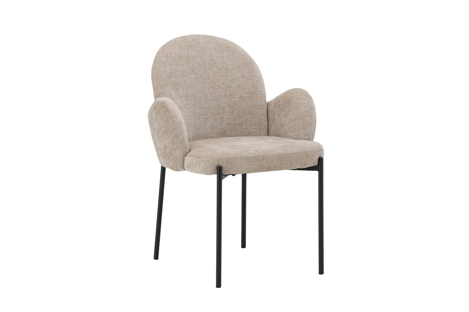 ESSZIMMERSTUHL, Blom, Beige, Metall / Polyester / Leinen, 62 x 62 x 86 cm - Beige, Textil/Metall (62/86/62cm) - ebuy24