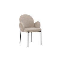 ESSZIMMERSTUHL, Blom, Beige, Metall / Polyester / Leinen, 62 x 62 x 86 cm - Beige, Textil/Metall (62/86/62cm) - ebuy24