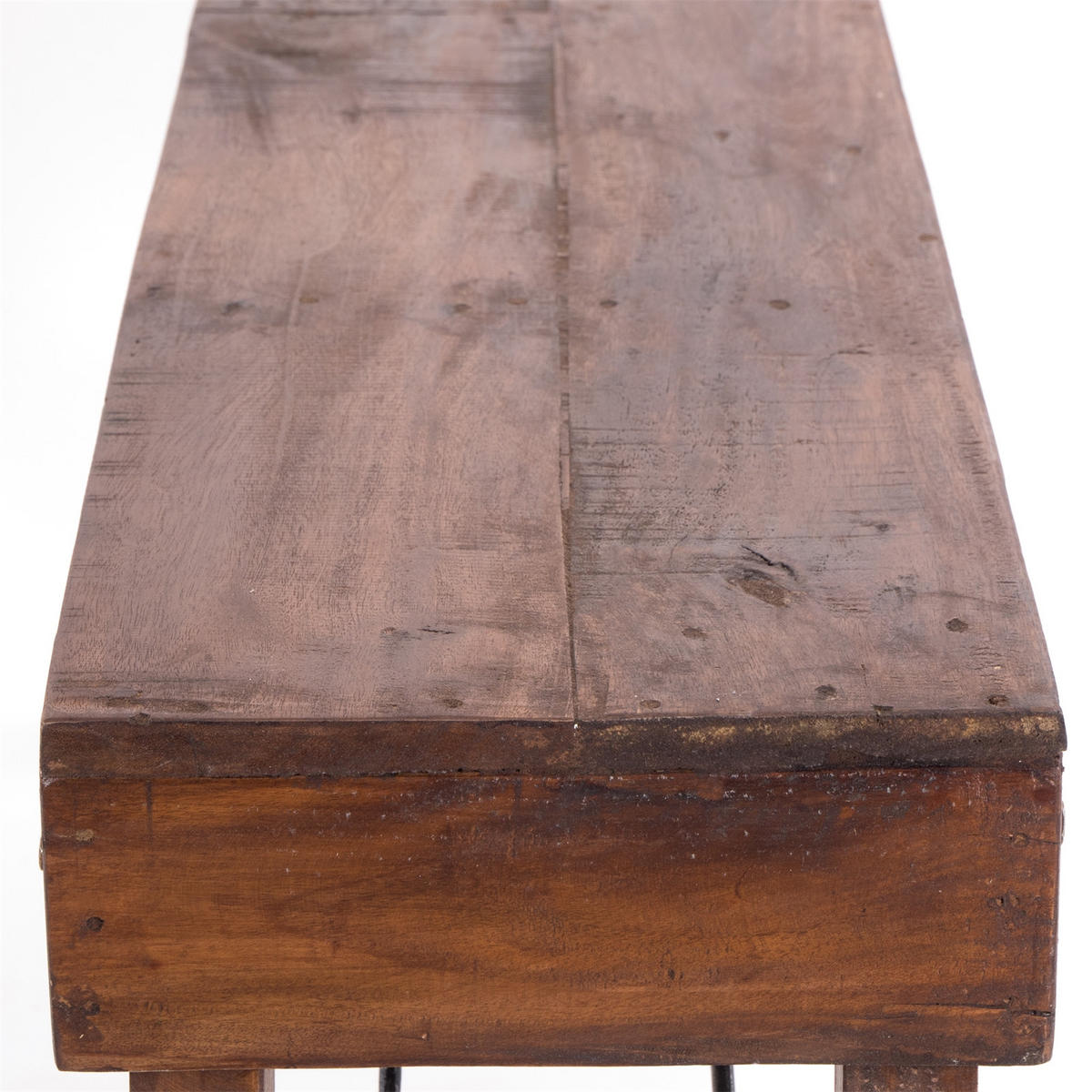 SITZBANK Aldo Recyclingholz massiv, Bein einklappbar 02 hellbraun - Hellbraun, Holz (112/48/28cm) - DESIGN DELIGHTS