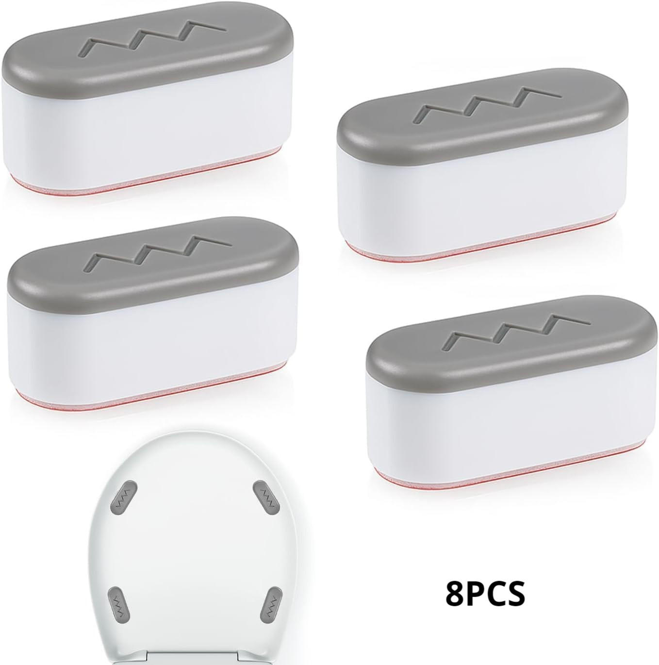 TOILETTENSITZERHÖHUNG,SILBERFARBEN,4.5/2/1.8CM,8ER-PACK - Silberfarben, Kunststoff (7/2/12cm)