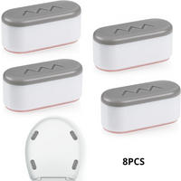 TOILETTENSITZERHÖHUNG,SILBERFARBEN,4.5/2/1.8CM,8ER-PACK - Silberfarben, Kunststoff (7/2/12cm)