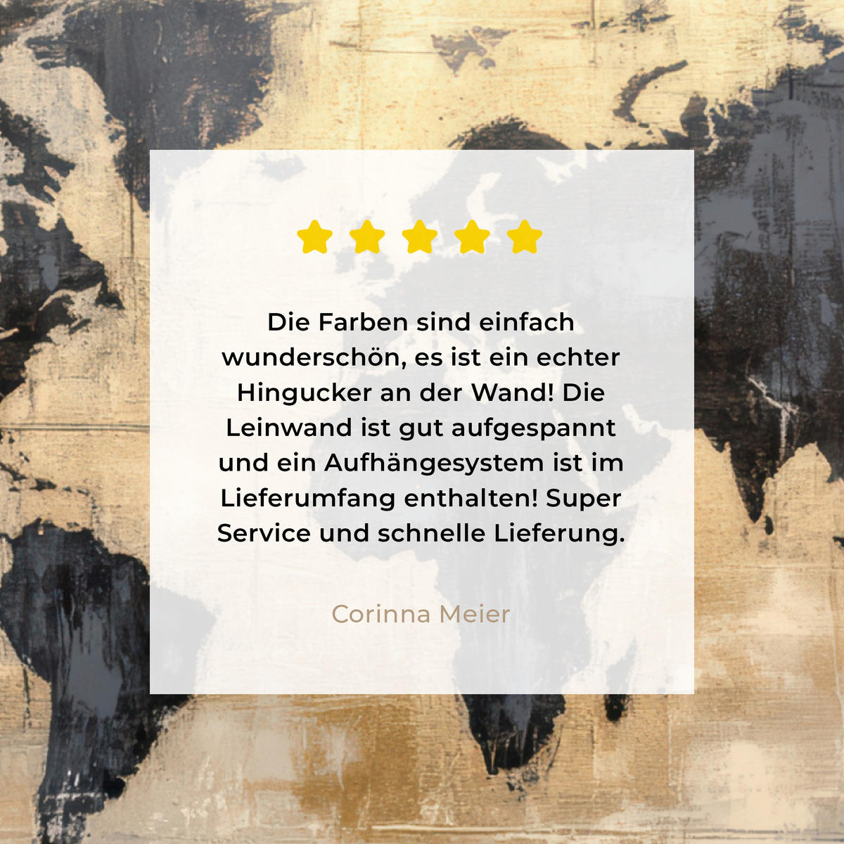 LEINWANDBILD Weltkarte - Gold - Schwarz - Abstrakt 20x20 cm - Kupferfarben, Textil (20/20cm) - MuchoWow