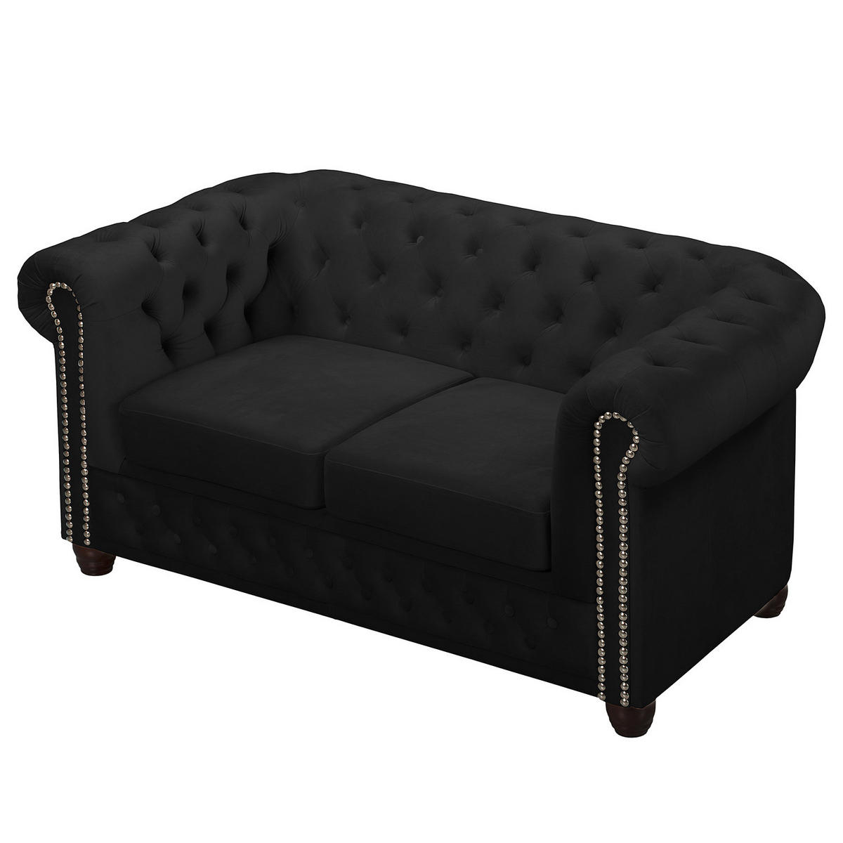2-SITZER SOFA - Buchefarben/Schwarz, Buchenholz/Textil (148/72/86cm) - home24