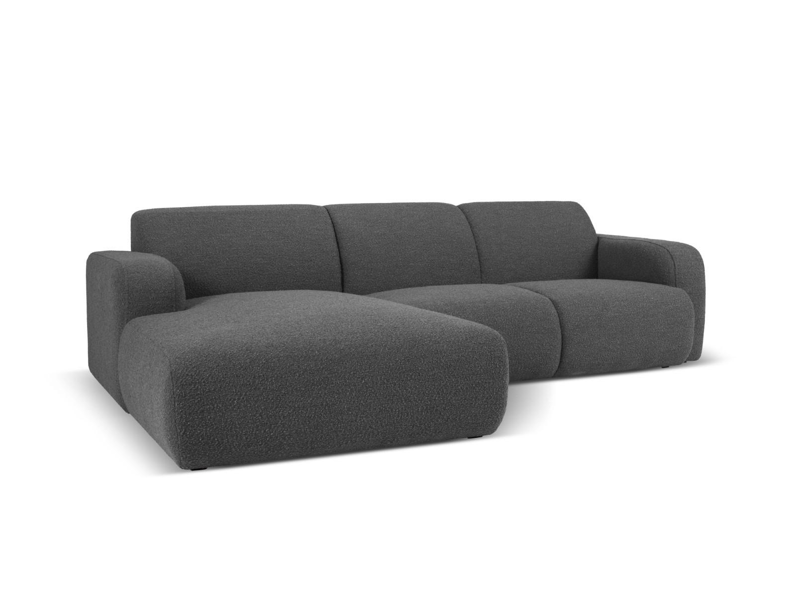 ECKSOFA links Molino aus Boucle dunkelgrau 4 Sitzplätze - Dunkelgrau, Textil (170/250cm) - Micadoni