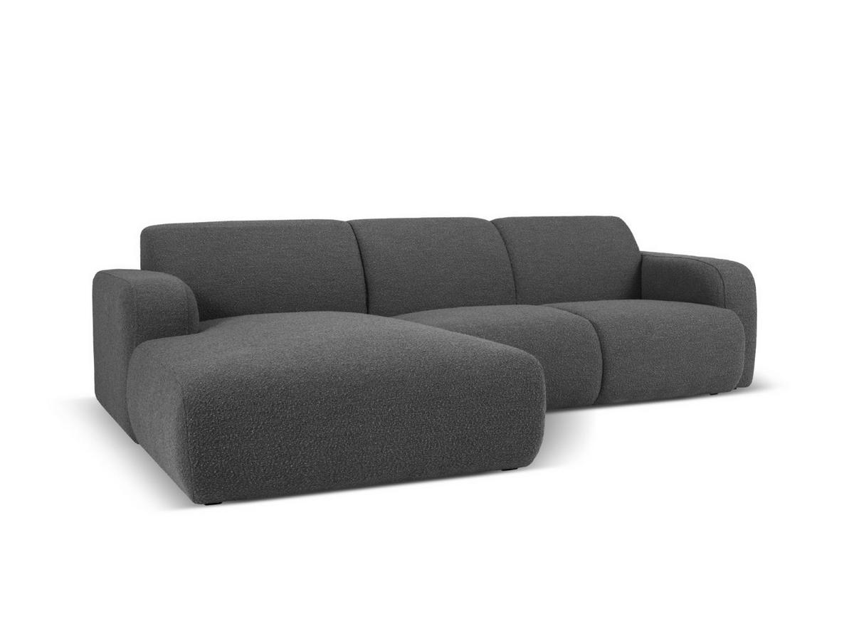 ECKSOFA links Molino aus Boucle dunkelgrau 4 Sitzplätze - Dunkelgrau, Textil (170/250cm) - Micadoni