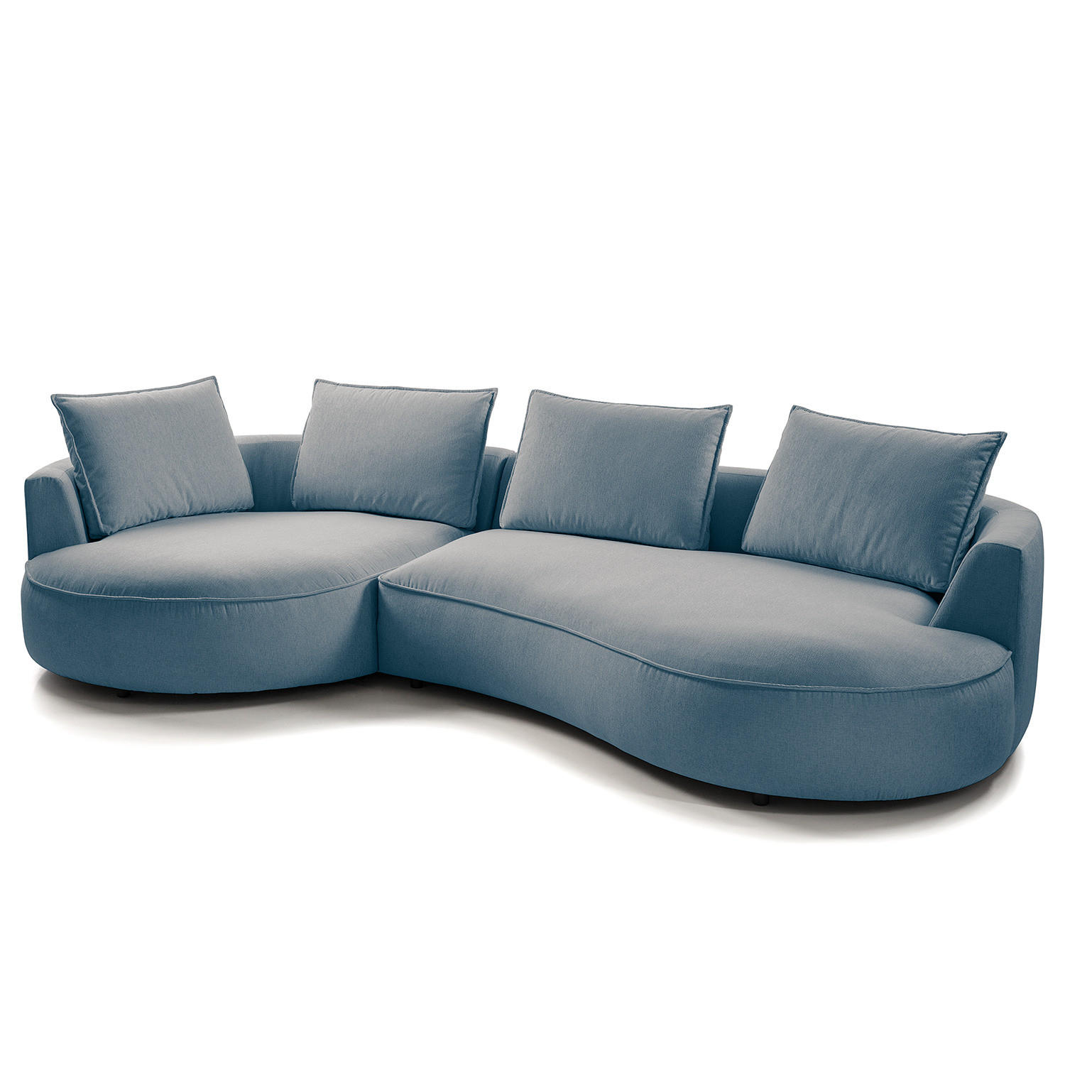 BIGSOFA - Blau, Kunststoff/Textil (322/82/154cm) - home24