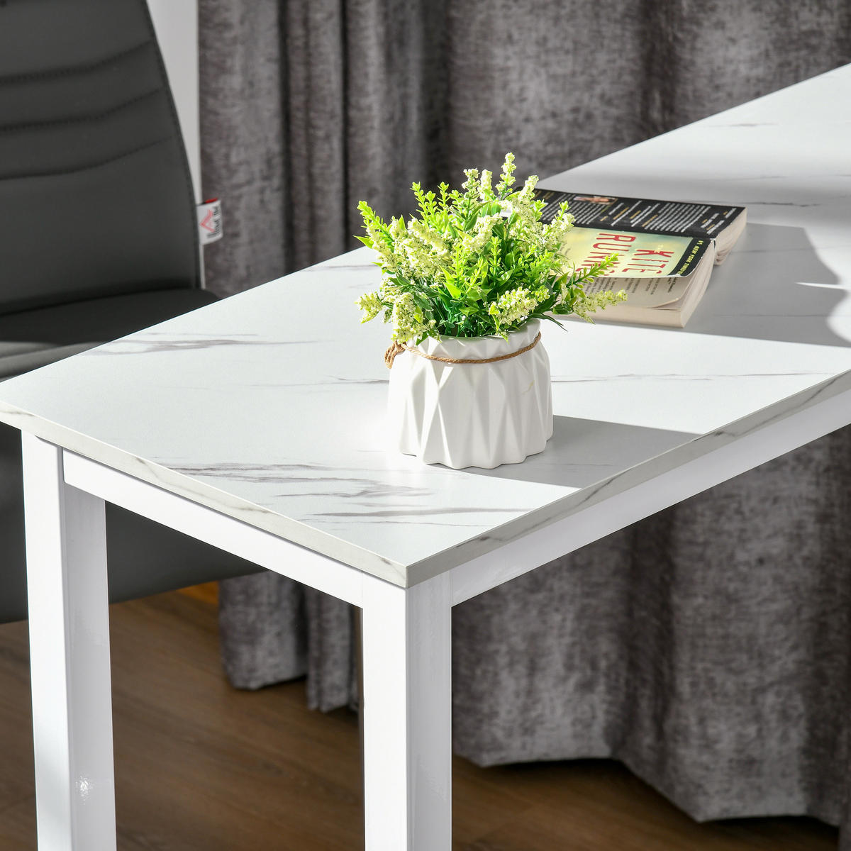 BARTISCH DE-14789 120x40 cm mit Marmor-Optik Weiß - Weiß, Holzwerkstoff (120/40/100cm) - ComfortXL