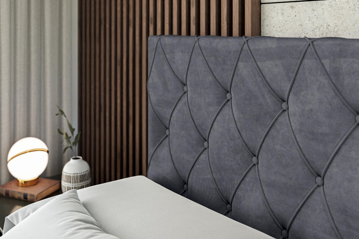 BOXBETT AMAY-Z - 200x200 cm - H3 - Dunkelgrau - Dunkelgrau, Holzwerkstoff (200/200cm) - ALTDECOR