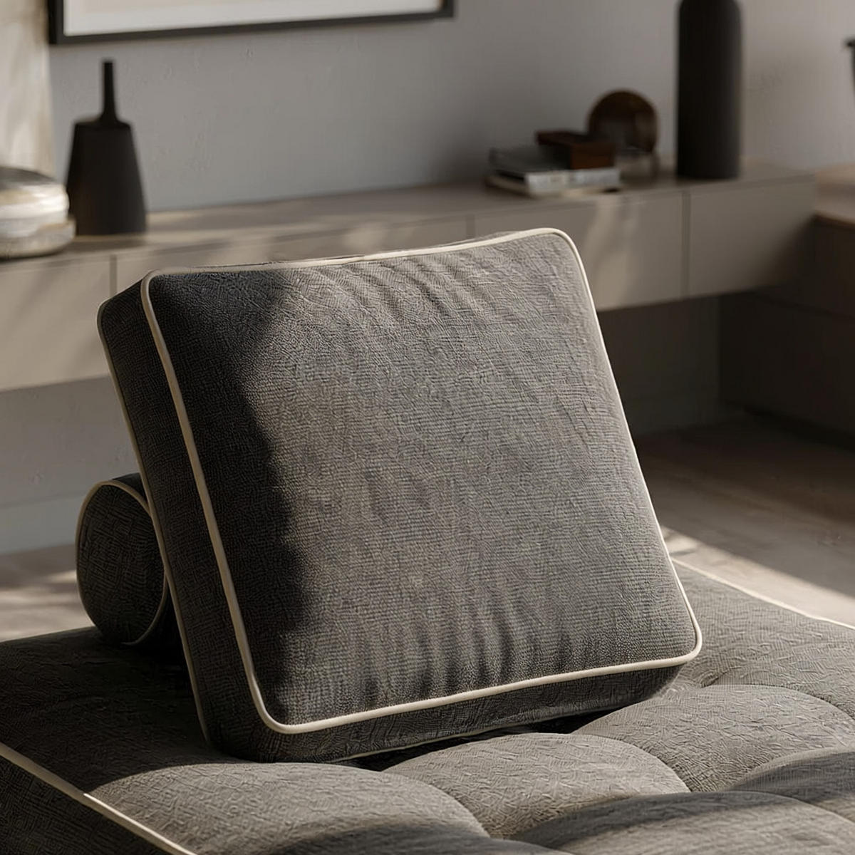 SESSEL Zen Schokolade und Sand 1-Sitzer - Dunkelbraun, Textil (100/75/100cm) - COCO Living