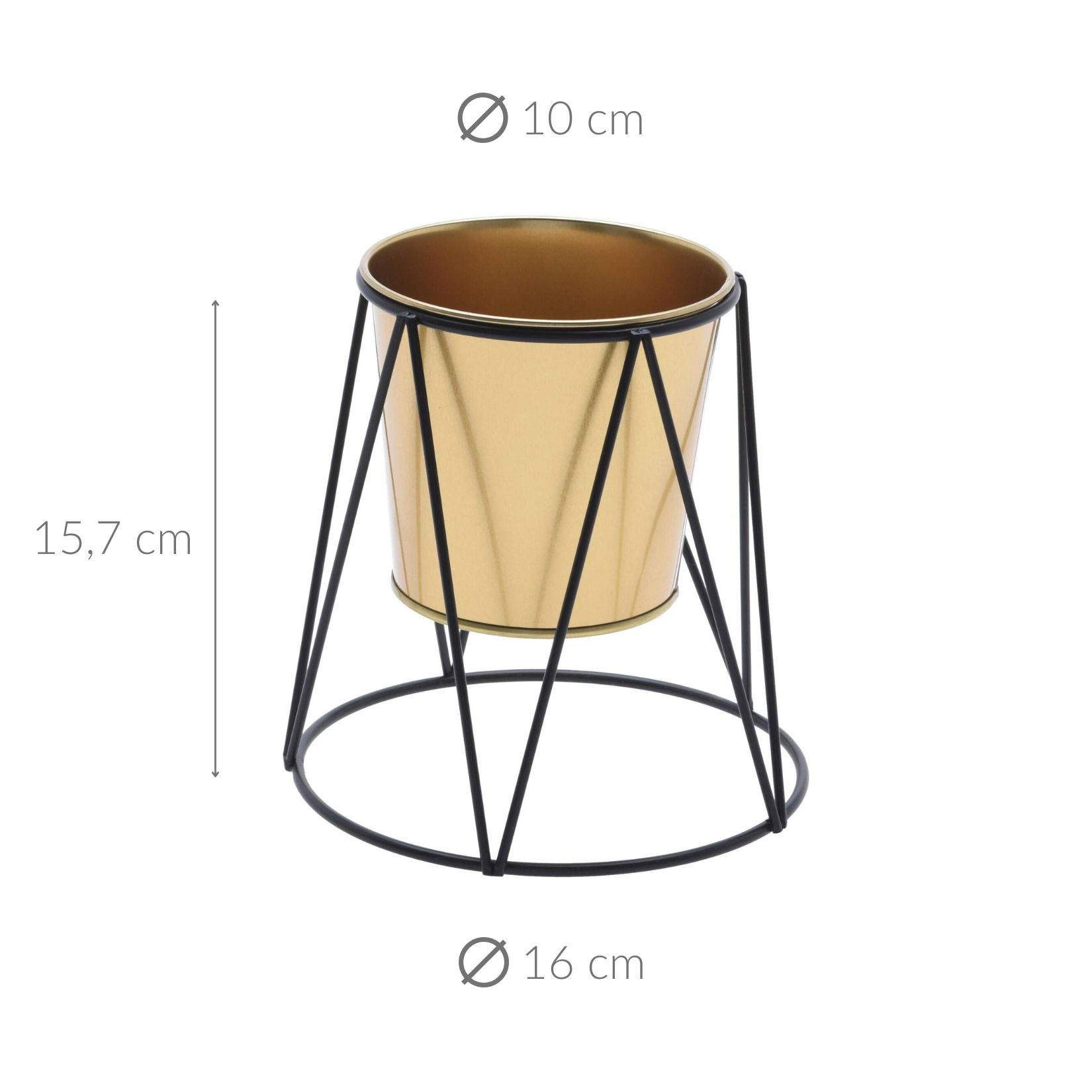 BLUMENTOPF mit Ständer - Goldfarben, Metall (16/15.7cm) - Home Styling Collection