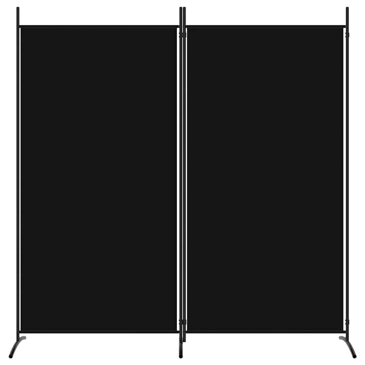 PARAVENT 2-teilig Schwarz 175/180 Cm Stoff - Schwarz, Textil (175/180/0.1cm) - vidaXL