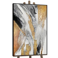 GEMÄLDE Goldene Symphonie Schattenfugenrahmen Schwarz 140x100 cm - Schwarz, Holz (140/100cm) - YS-art gallery