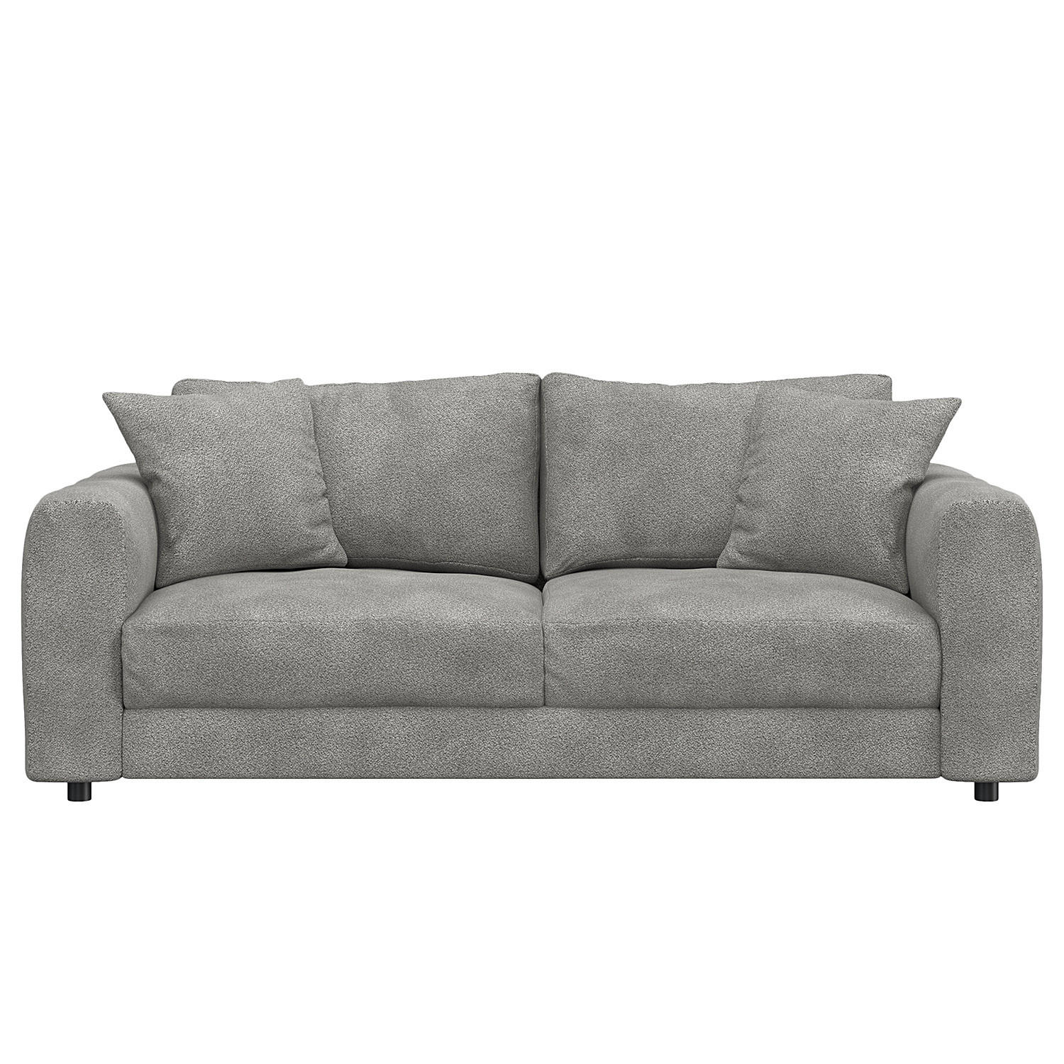 2,5-SITZER SOFA - Schwarz/Grau, Kunststoff/Textil (189/79/106cm) - home24