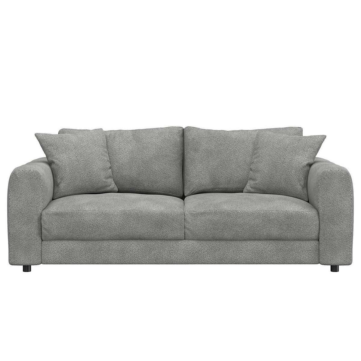 2,5-SITZER SOFA - Schwarz/Grau, Kunststoff/Textil (189/79/106cm) - home24