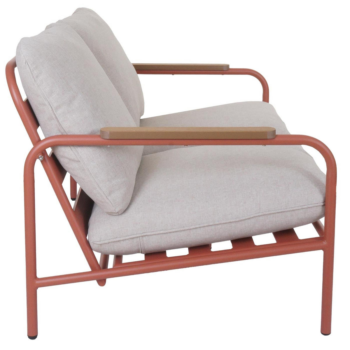 GARTENBANK Aluminium 81x125x81cm 2-Sitzer Terrakotta - Beige/Rot, Metall (125/81/81cm) - PROREGAL