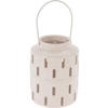 LATERNE für Kerze mit Metallgriff 10/13 cm - Ecru, Keramik (10/13/10cm)