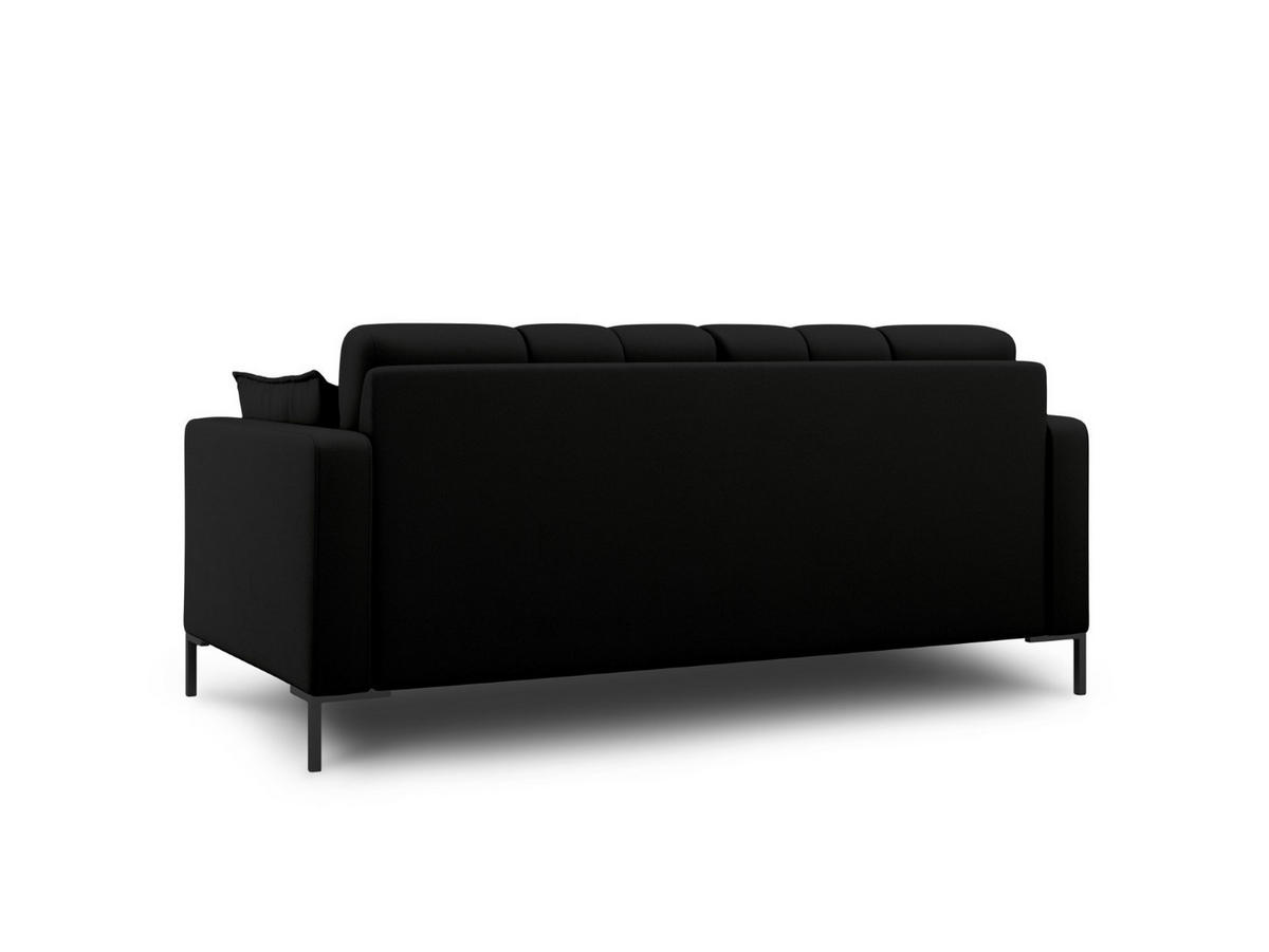 SOFA Mamaia aus strukturiertem Stoff schwarz 2 Sitzplätze - Schwarz, Textil (92/75/152cm) - Micadoni