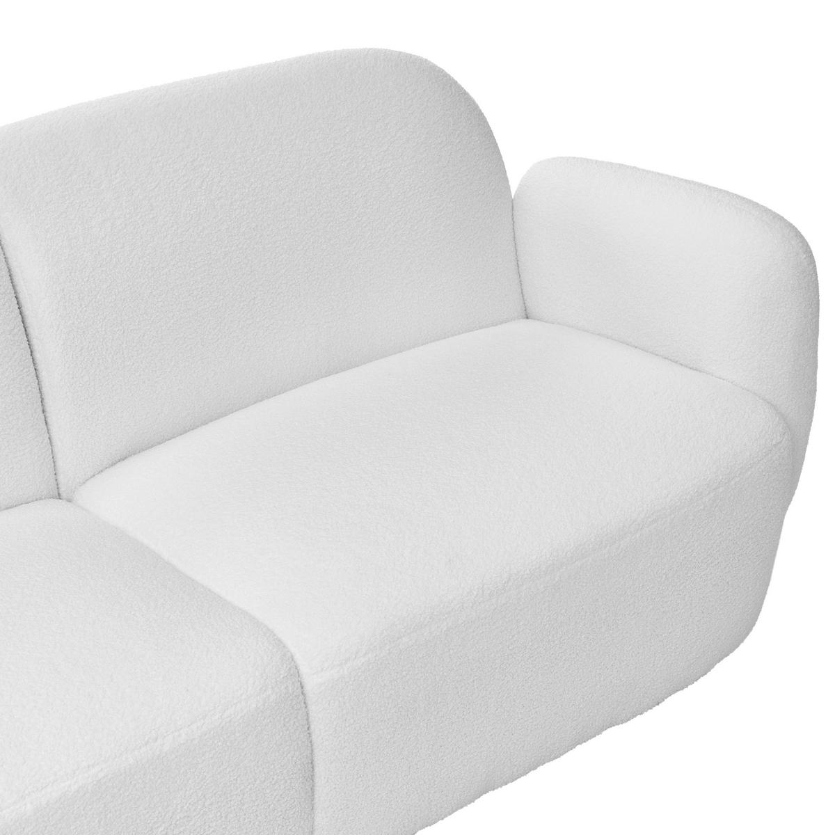 3-SITZER-SOFA Bouclé Weiß Jule - Schwarz/Weiß, Textil (183/77/82cm) - Beliani