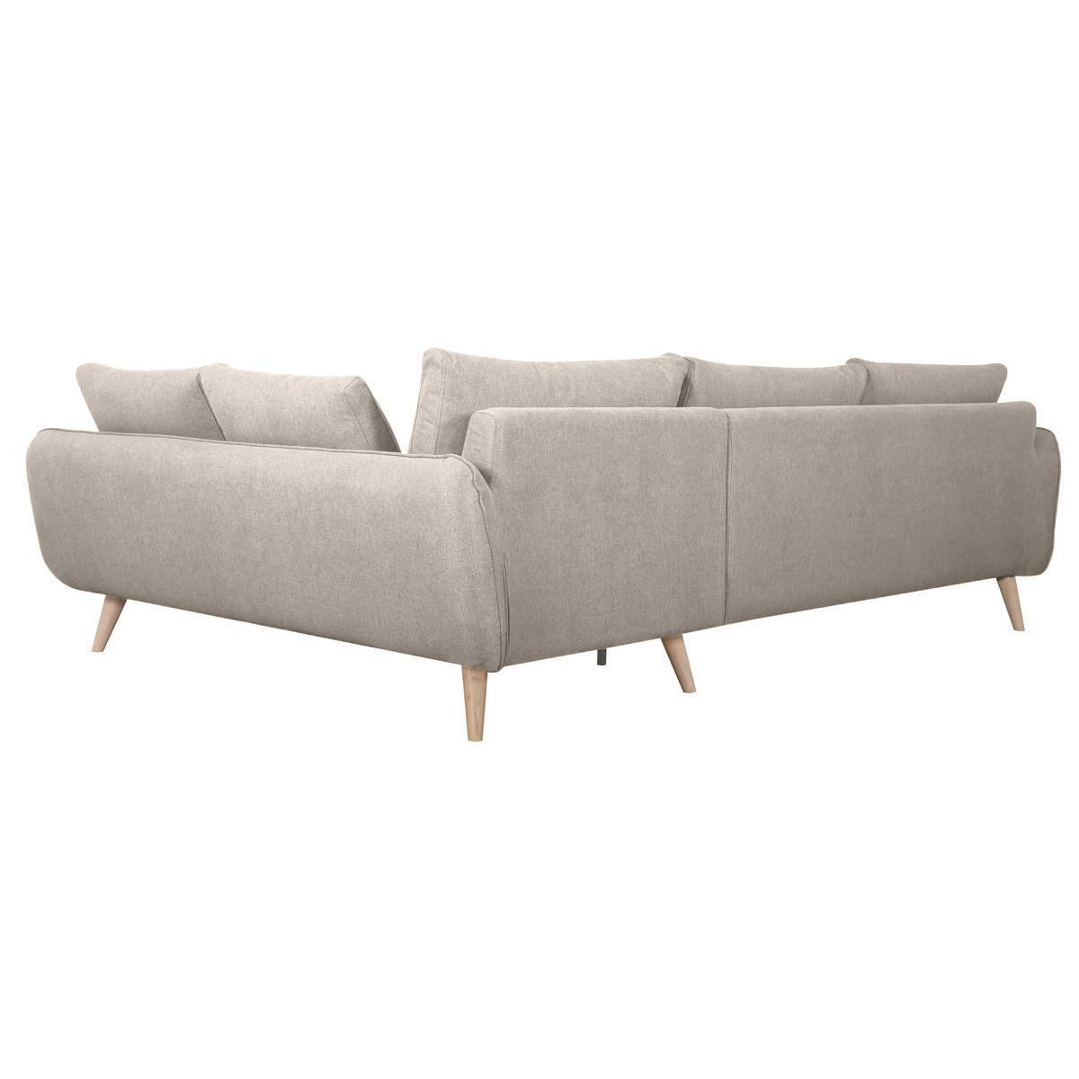 ECKSOFA Skandinavisch 5-Sitzer Stoff Beige Holz CREEP - Beige, Textil (70.5/79cm) - Miliboo