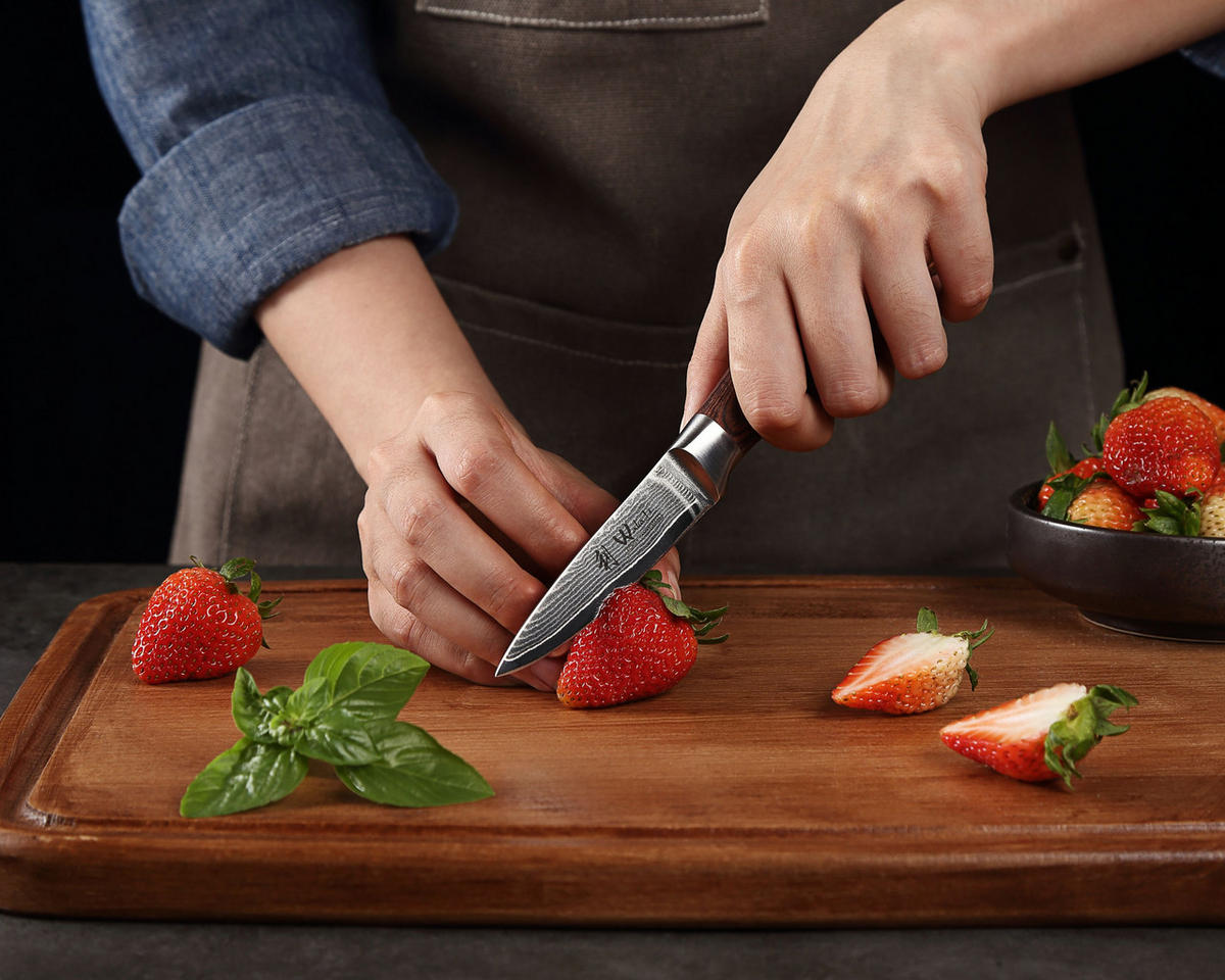 OFFICEMESSER Edib Damast - Braun, Holz/Metall (19cm) - Wakoli