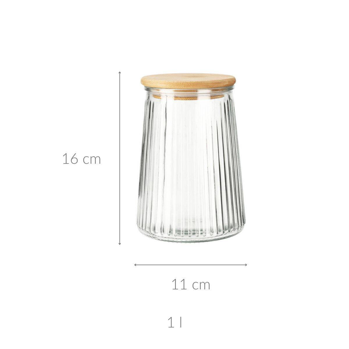 GLASBEHÄLTER Bambus - Transparent, Glas (11/16/11cm)