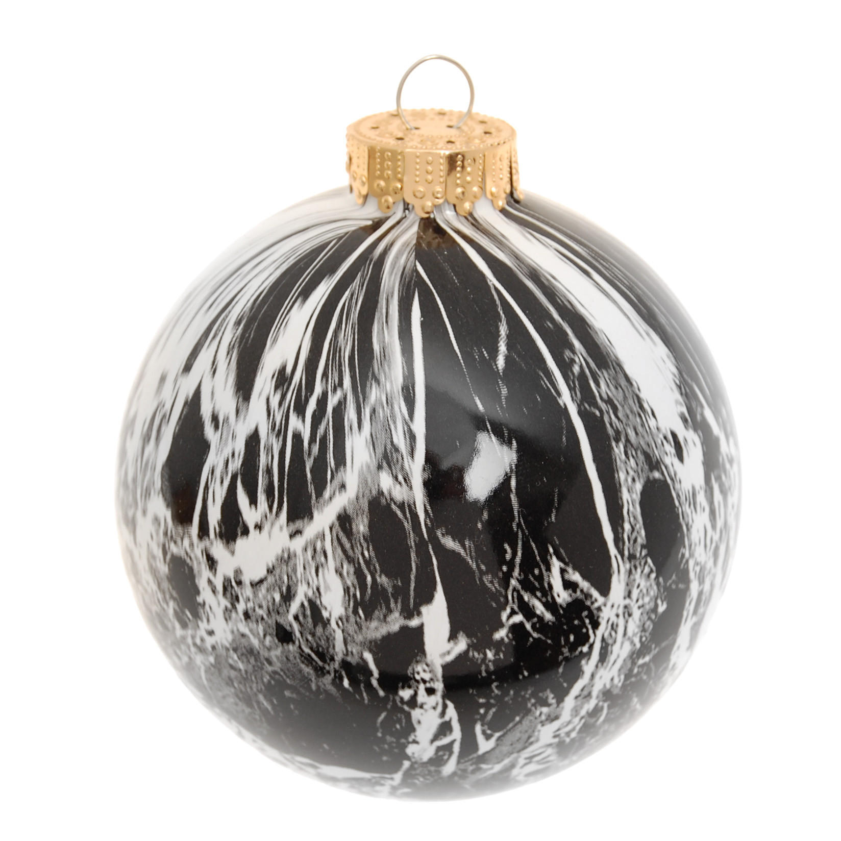 Krebs Glas Lauscha Christbaumkugel Schwarz 10x10x10 cm