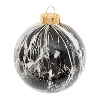 CHRISTBAUMKUGEL Marmoroptik Schwarz 10cm (Glas / 1 Stk.) - Schwarz, Glas (10/10/10cm) - Krebs Glas Lauscha
