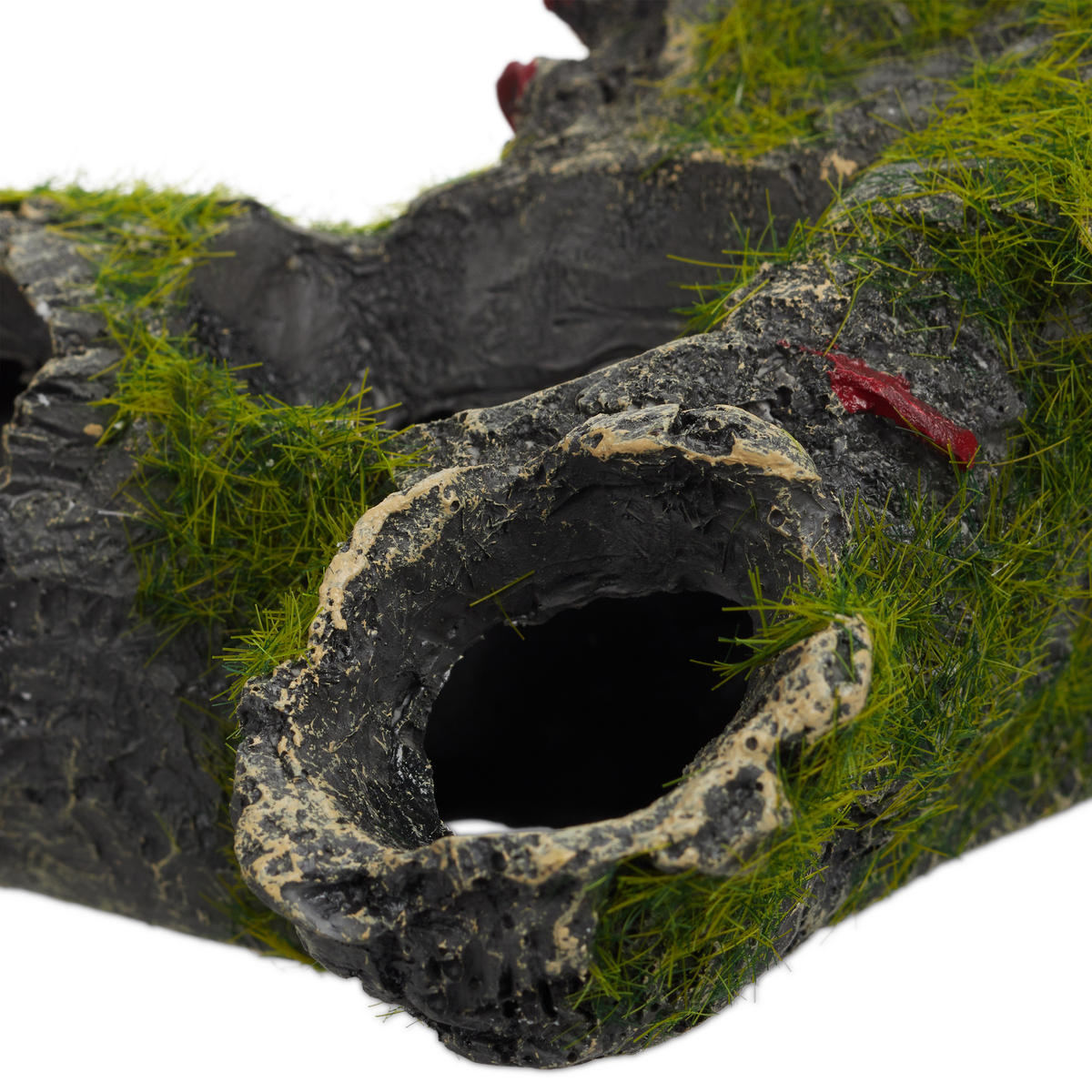 AKVÁRIUM dekorácie jaskyne - sivá, plast (15/7/8.5cm) - Relaxdays