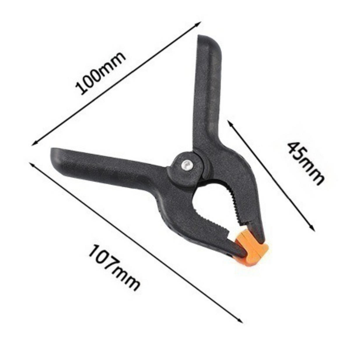 ZANGENSET – Geeignet für Holzarbeiten, Fotografie, Gartenarbeit und Heimwerkerprojekte – 10 Stück, schwarz, 10 cm lang - Schwarz, Kunststoff (10.7/10/1cm) - DCA