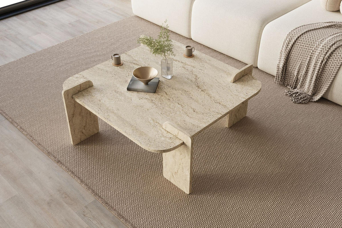 COUCHTISCH woog beige - Beige, Holz (90/90/35cm) - Habitat Garten
