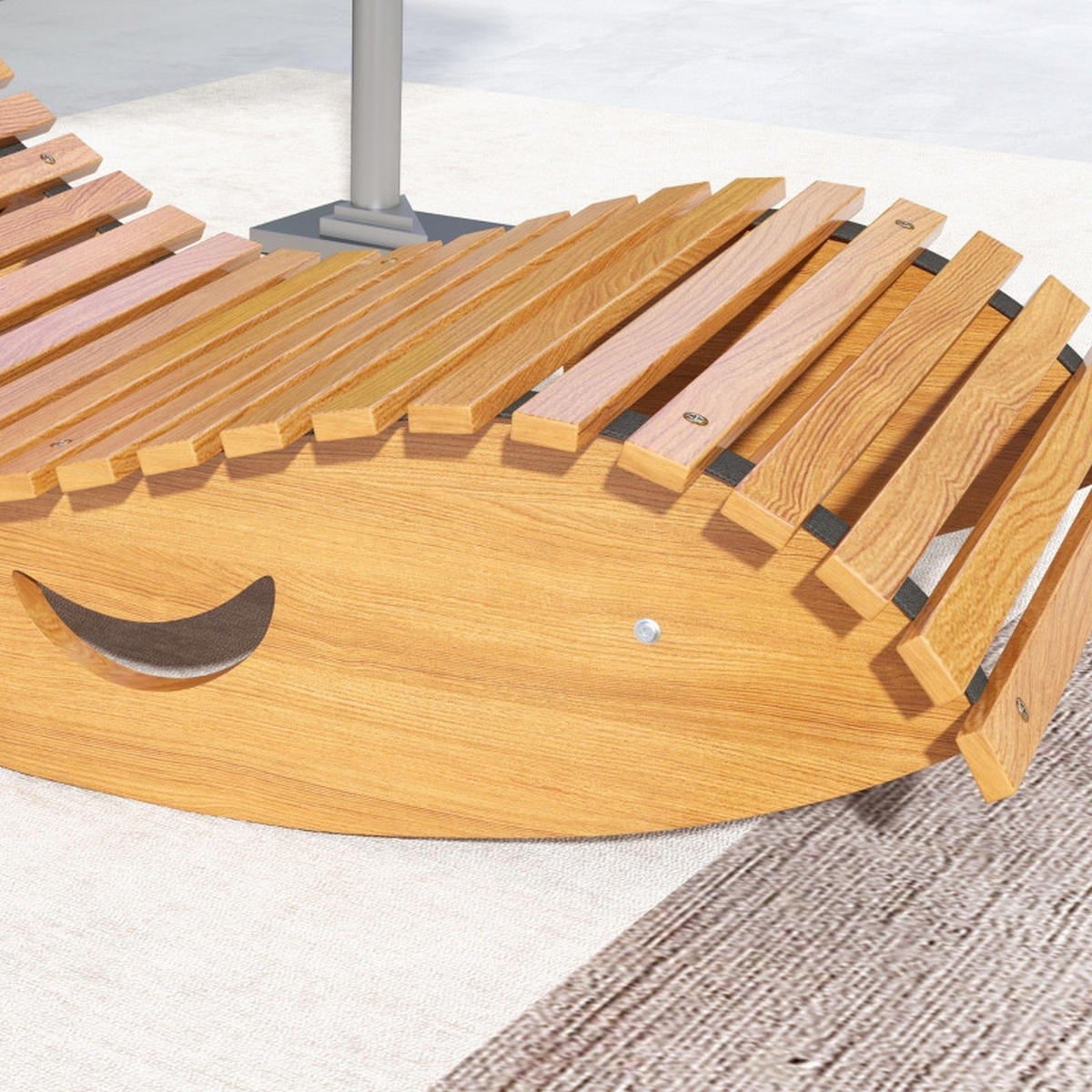GARTENSCHAUKELSTUHL 130/60/60 cm teak aus Holzwerkstoff mit hoher Lehne - Naturfarben, Holzwerkstoff (60/60/130cm) - OKWISH