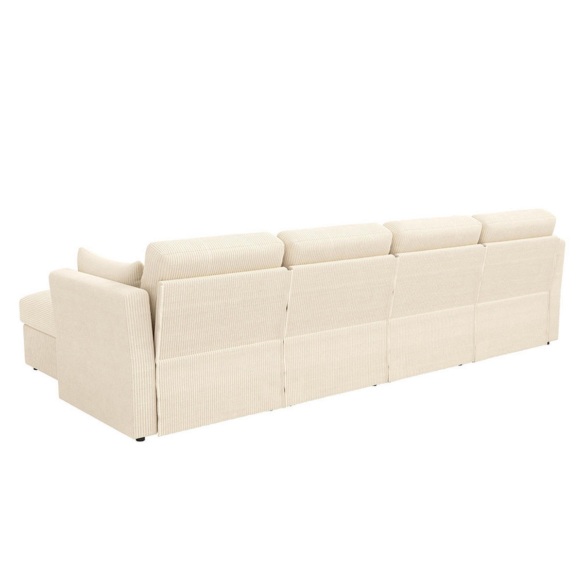 ECKSOFA,SECHSSITZER-SOFA mit verstellbaren Armlehnen in Beige - Beige, Textil (159.5/290cm) - KOMHTOM