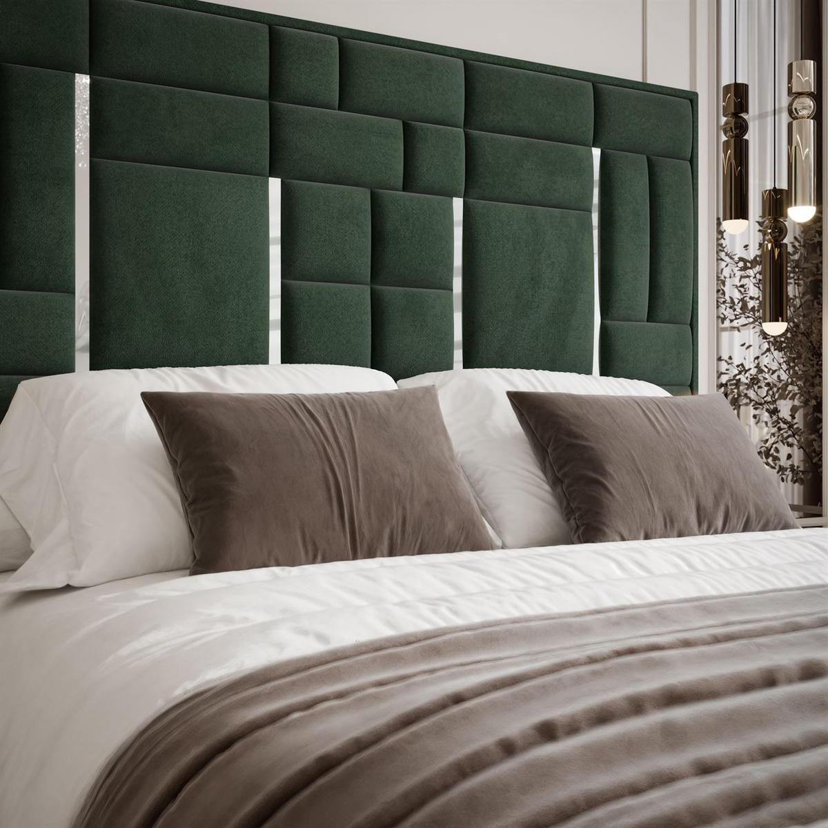 POLSTERBETT BRIGITTE SILVER mit Bettkasten 140x200 cm Element 12 - Grün, Textil (140/200cm) - Lookway