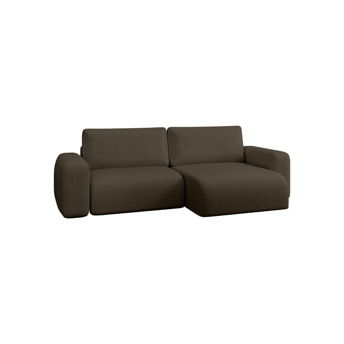ECKSOFA TALW L MINI mit Schlaffunktion, Dunkelbraun - Dunkelbraun, Textil (257/148cm) - Fedve