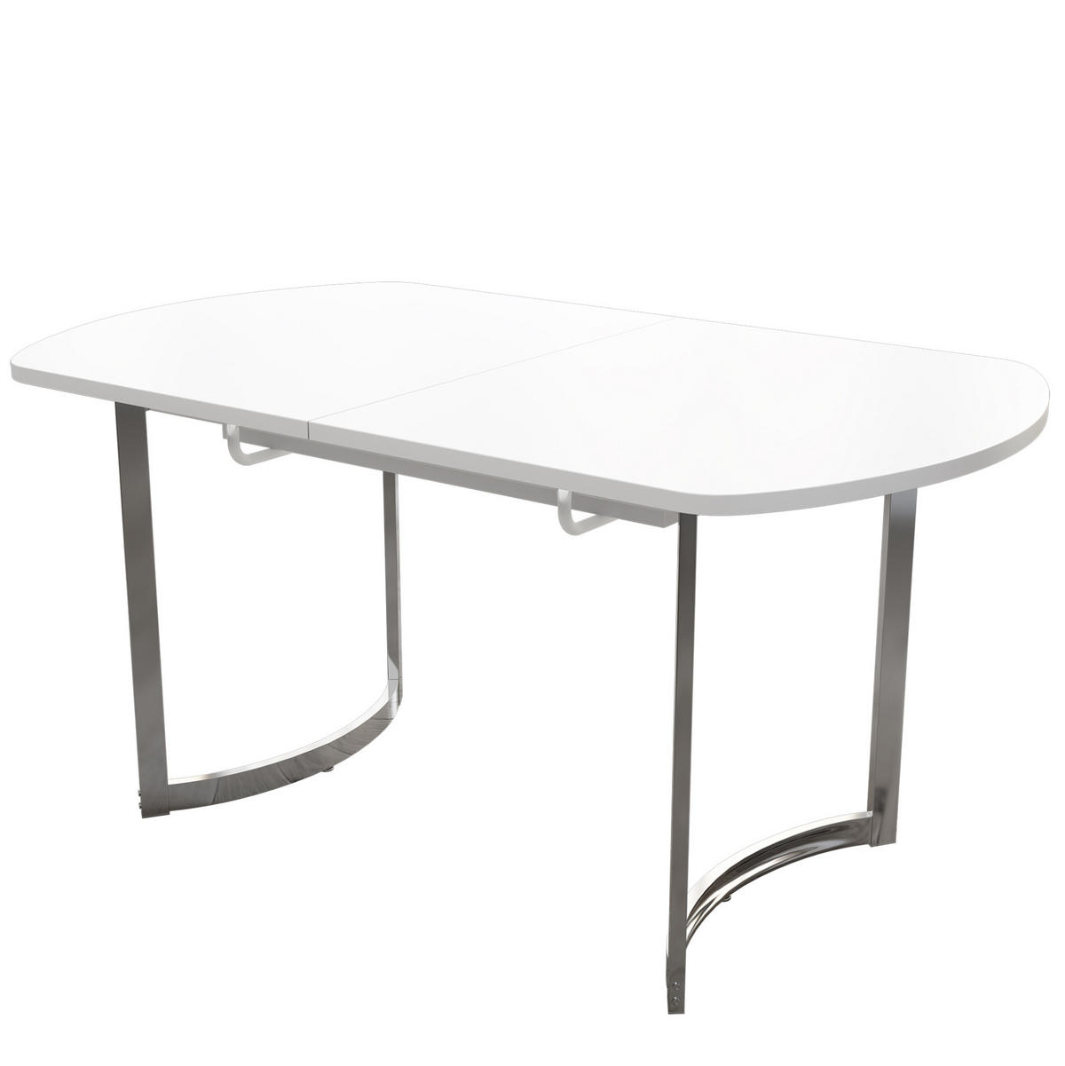 JEDILNA miza 140/180 x 80 cm raztegljiva, klasičen dizajn, srebrne kovinske noge, Bela - bela, leseni material (180/80/75.5cm) - Redom