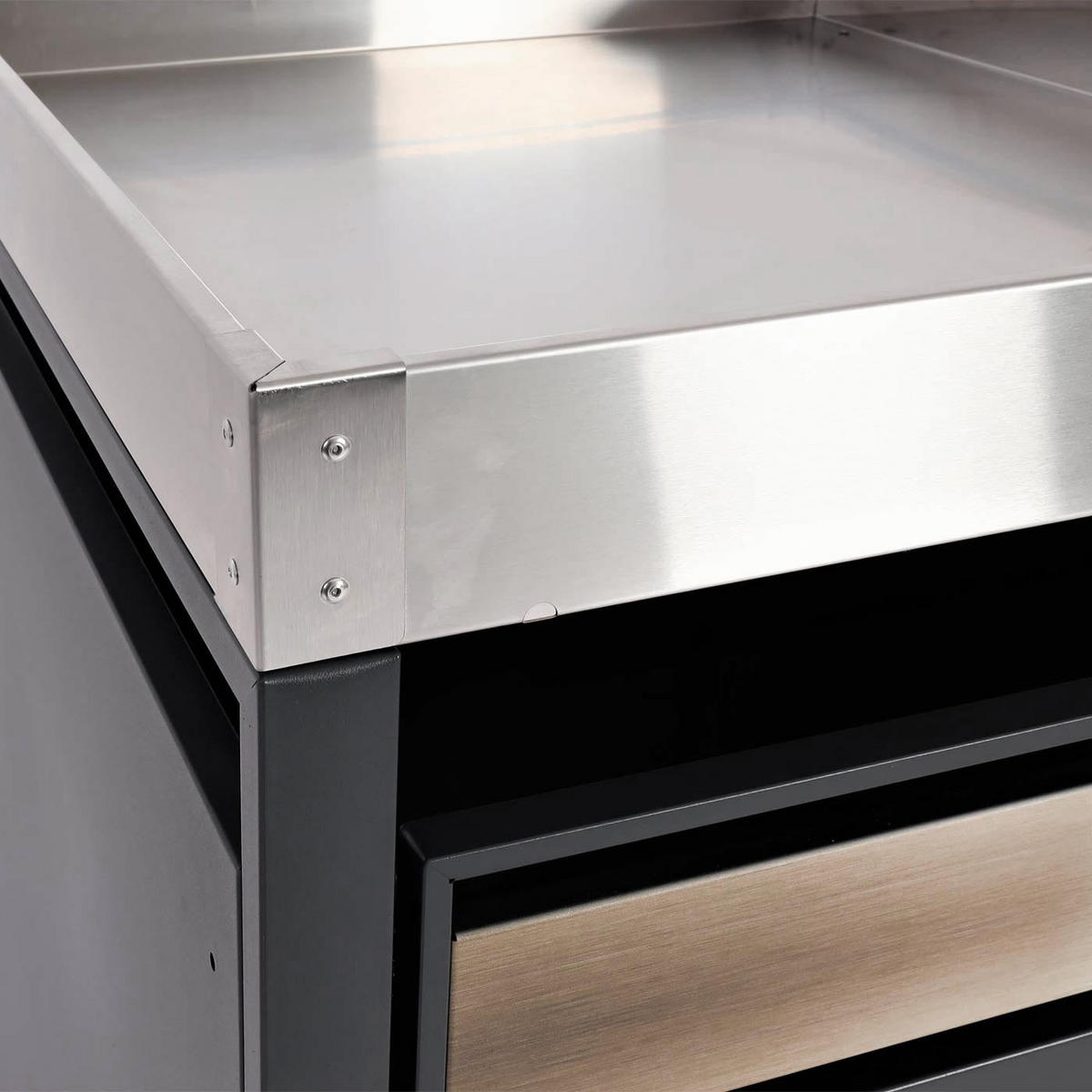 MÜLLTONNENBOX 1er mit Pflanzkasten 125x68x80cm Anthrazit Gold erweiterbar - Goldfarben, Metall (68/125/80cm) - PROREGAL