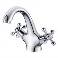 BADEZIMMERARMATUR mit kunstvoll gestaltetem Wasserzulaufrohr, 15cm hoch, silberfarben. - Silberfarben, Metall (22/11/17cm) - Vallsero