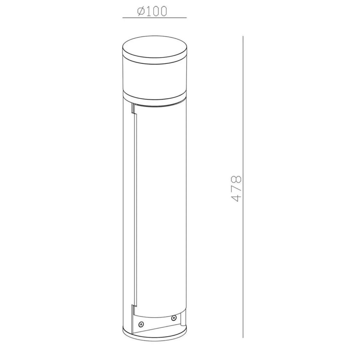 WEGELEUCHTE Dunkelgrau - Dunkelgrau, Metall (5/5/47.8cm) - click-licht