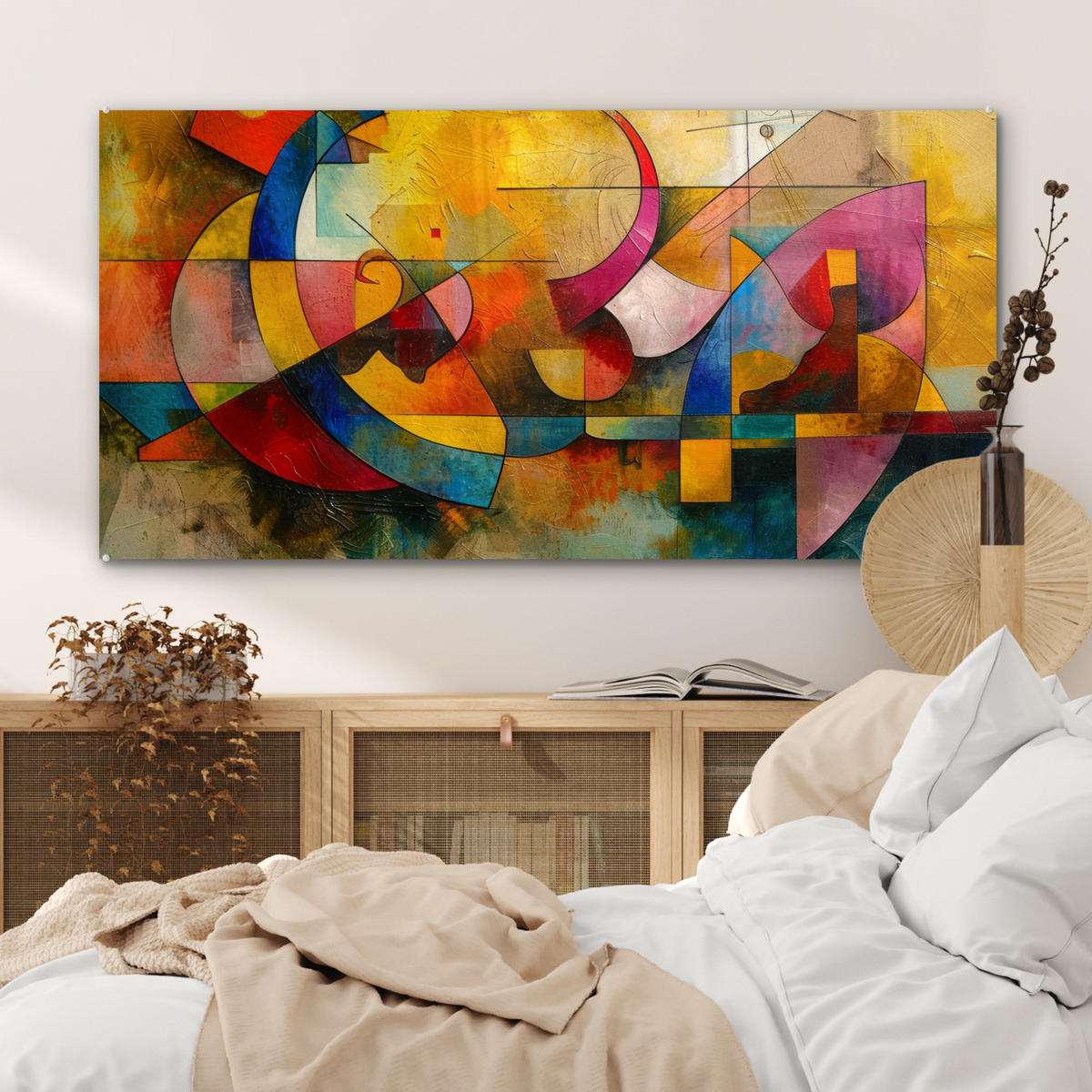 ACRYLGLASBILD Kunst - Abstrakt - Modern 120x60 cm - Gelb, Glas (120/60cm) - MuchoWow