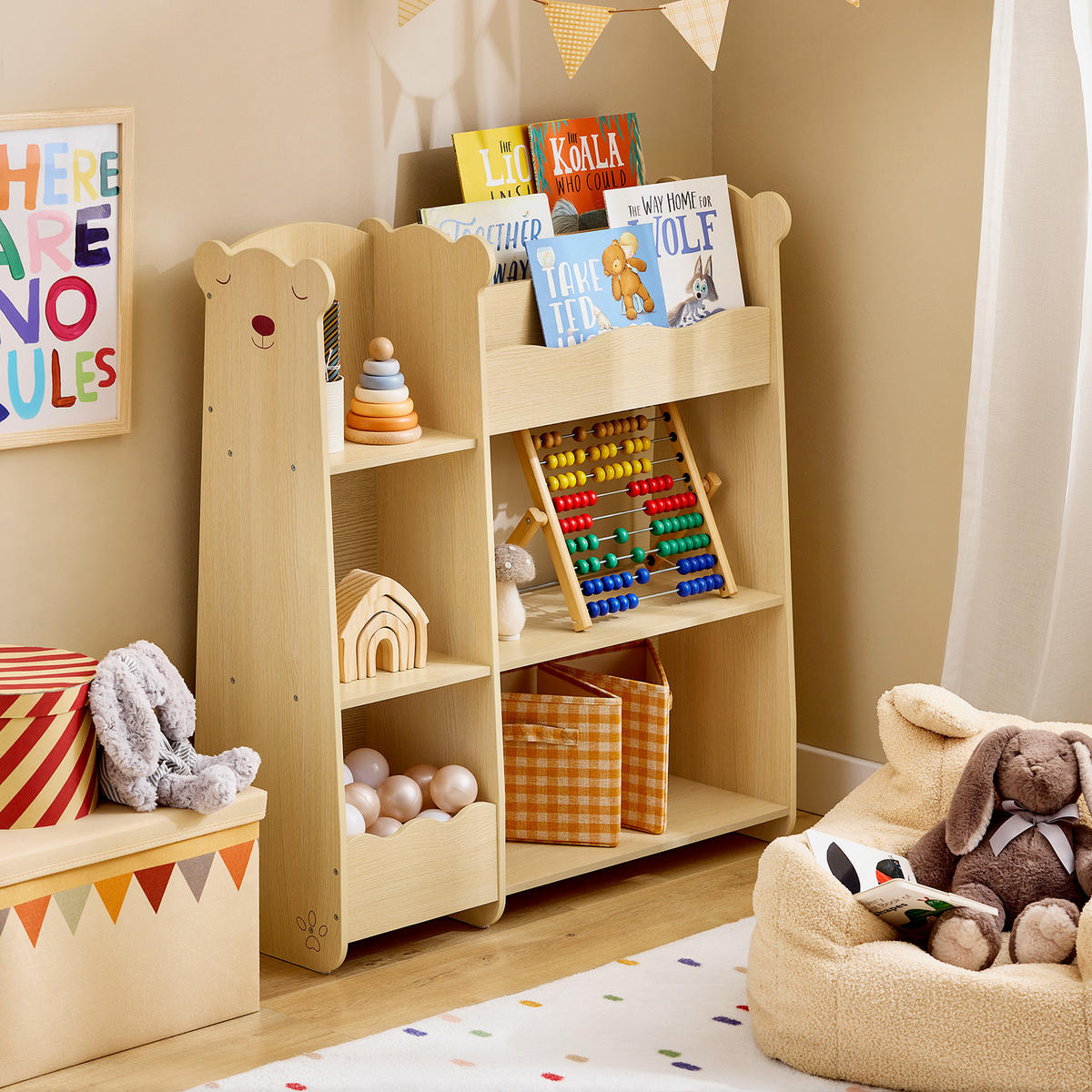 KINDERREGAL Natur - Naturfarben, Holzwerkstoff (91/100/30cm) - SoBuy